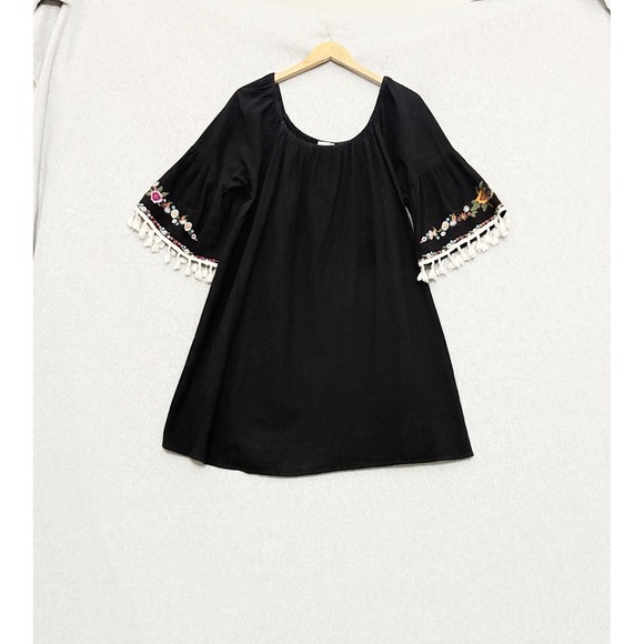 Umgee Dresses & Skirts - Umgee Tunic Dress LagenLook Gauzy Boho Hippie Tassel Slv Size 2X Embroidered‎
